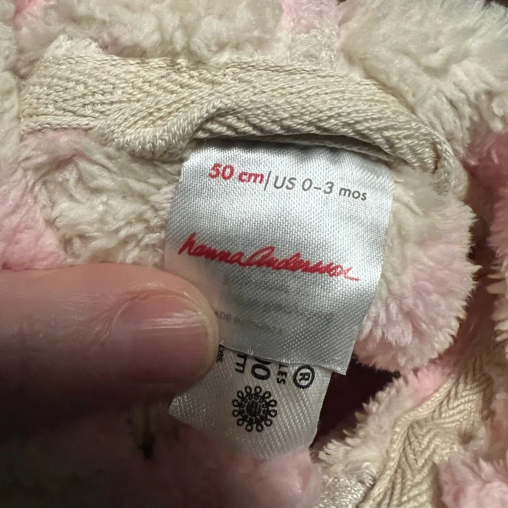 ❤️ 3/$25 Hanna Andersson Baby Girl Pink Heart Fleece Jacket |0-3M